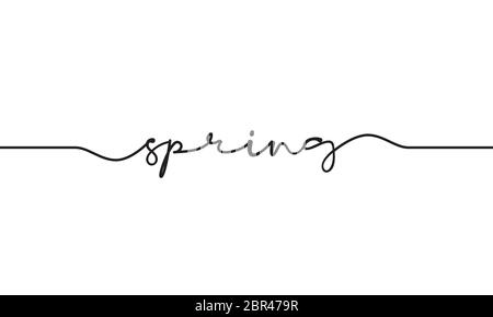 spring word, scritto a mano, vettore di disegno Illustrazione Vettoriale