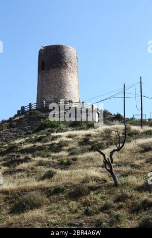 Torre del Cautor. Polopos - la Mamola, Costa Tropical, provincia di Granada, Andalusia, Spagna. Foto Stock