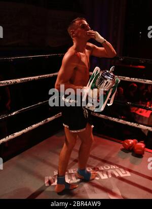 Muay Thai World Series Bournemouth Vs The World .Champion Muaythai Fighters di Bournemouth prendere i migliori combattenti Muay Thai del Regno Unito per la tazza di Chang alla Bournemouth's 02 Academy . Foto Stock