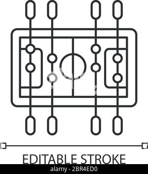 Icona lineare perfetta pixel calcio tavolo Illustrazione Vettoriale