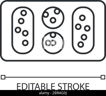 Icona lineare perfetta per i pixel Mancala Illustrazione Vettoriale