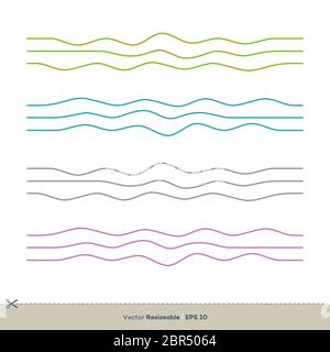 Linee colorate di disegno di illustrazione del modello del logo di Wave Foto Stock
