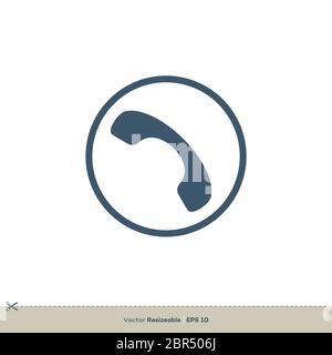 Icona del telefono modello di logo vettoriale disegno dell'illustrazione Foto Stock