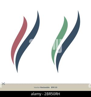 Disegno di illustrazione del modello di logo di Stract di Swoosh di fiamma colorato Foto Stock