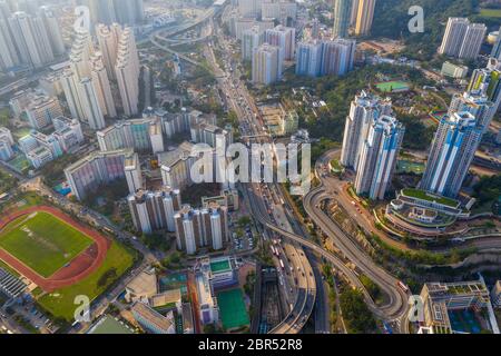 Choi Hung, Hong Kong 25 aprile 2019: Vista dall'alto della città di Hong Kong Foto Stock