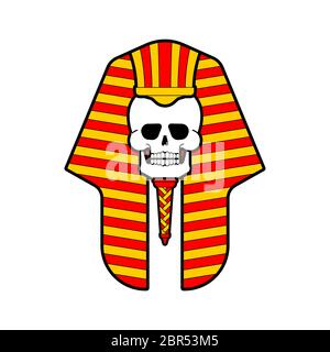 Faraone cranio isolato. Re nell'antico Egitto Illustrazione Vettoriale