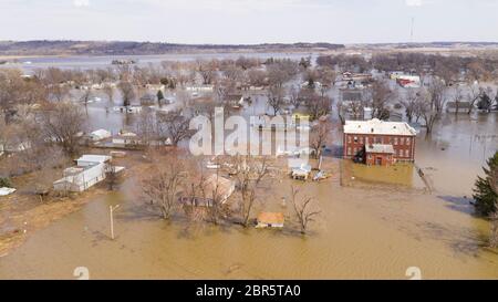 Un argine si rompe nel midwest inondazioni di tutta la città di giunzione del Pacifico e i suoi abitanti Foto Stock