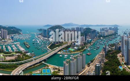 Aberdeen, Hong Kong 11 maggio 2019: Vista dall'alto porto di Hong Kong Foto Stock