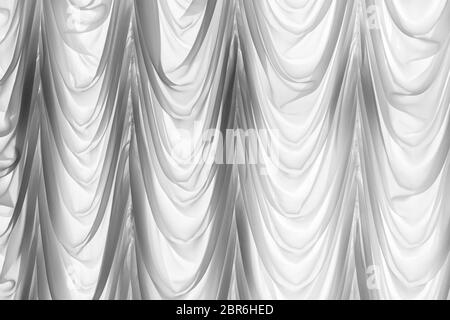 Decorativo in tulle bianco con pieghe, foto di sfondo texture Foto Stock