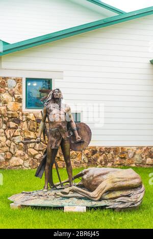 Crazy Horse bronze sculture in Crazy Horse Memorial, South Dakota, usa. Solo per uso editoriale -06/26/15 Foto Stock