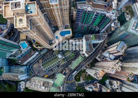 Central, Hong Kong 29 aprile 2019: Vista dall'alto del centro di Hong Kong Foto Stock