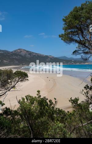 Norman Beach e Norman Bay sul Wilsons Promontory National Park, Victoria, Australia Foto Stock