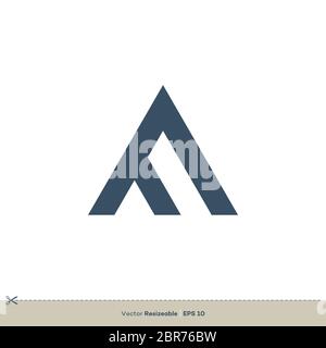 Lettera UN modello di logo vettoriale Foto Stock