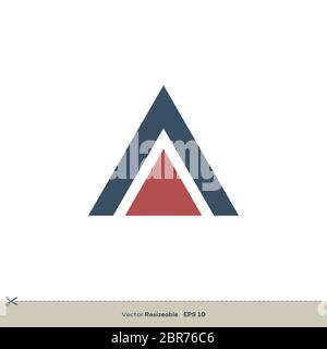 Lettera UN modello di logo vettoriale Foto Stock