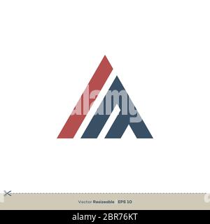 Lettera UN modello di logo vettoriale Foto Stock