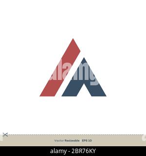 Lettera UN modello di logo vettoriale Foto Stock