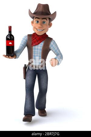 Divertimento Cowboy - 3D illustrazione Foto Stock