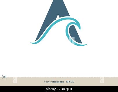 Lettera UN modello di logo vettoriale Illustrazione Vettoriale