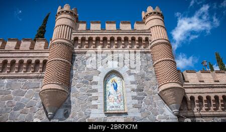 Architettura dettagliata di Alcazar di Toledo, sito Patrimonio Mondiale dell'UNESCO in Spagna Foto Stock
