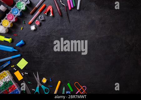 Benvenuti torna a scuola con uno sfondo con spazio di copia Foto Stock