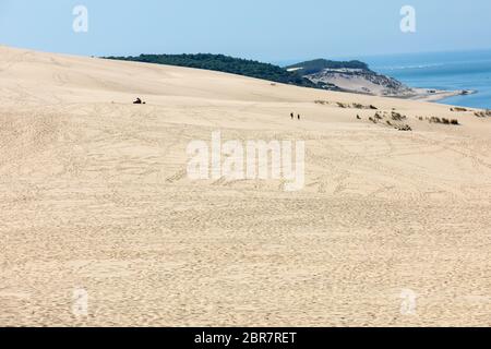 La Duna del Pilat, le più alte dune di sabbia in Europa. La Teste de Buch, Baia di Arcachon, Aquitaine, Francia Foto Stock