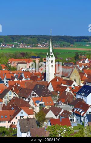 La città di Bad Saulgau da sopra Foto Stock