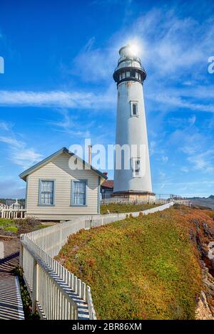 Vista aerea di Pigeon Point Lighthouse in California Foto Stock