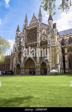 Ingresso Nord della Abbazia di Westminster a Londra, Regno Unito Foto Stock