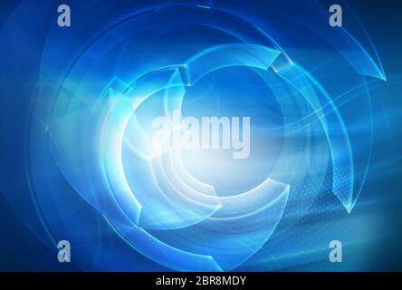 Digitale tecnologia astratto sfondo blu tema sfondo, 3d illustrazione Foto Stock