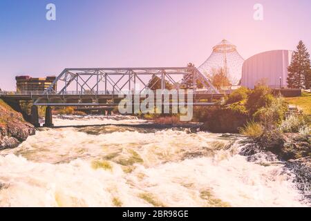 Riverfront Park il giorno di sole, Spokane, Washington, usa. Foto Stock