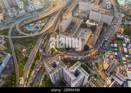 Choi Hung, Hong Kong 25 aprile 2019: Vista dall'alto della città di Hong Kong Foto Stock