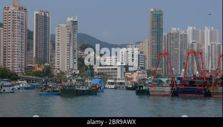 Aberdeen, Hong Kong 12 maggio 2019: Porto di pescatori di Hong Kong Foto Stock