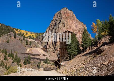 Miniera storica di Commodore, Creede, Colorado Foto Stock