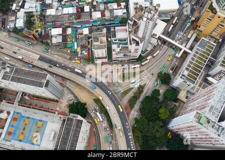 Choi Hung, Hong Kong 25 marzo 2019: Vista dall'alto della città di Hong Kong Foto Stock