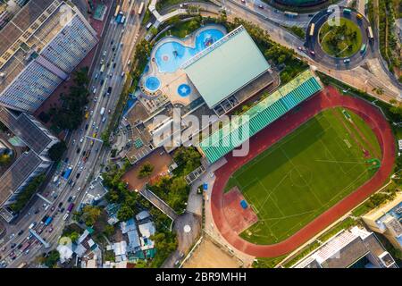 Choi Hung, Hong Kong 25 aprile 2019: Top view stadio sportivo Foto Stock