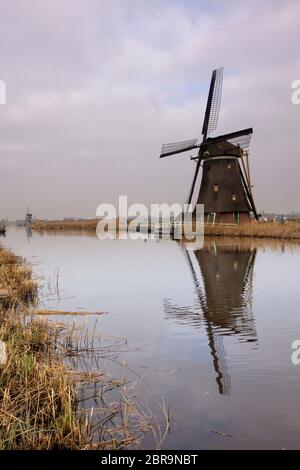 Mulino Achtkante vicino Groot-Ammers nella regione olandese Alblasserwaard Foto Stock