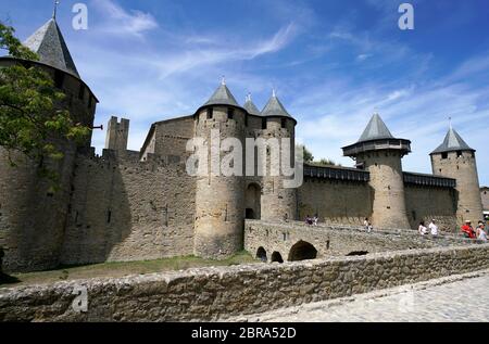 Chateau Comtal (Castello del Conte) all'interno della città storica di Carcassonne.Aude.Occitanie.France Foto Stock