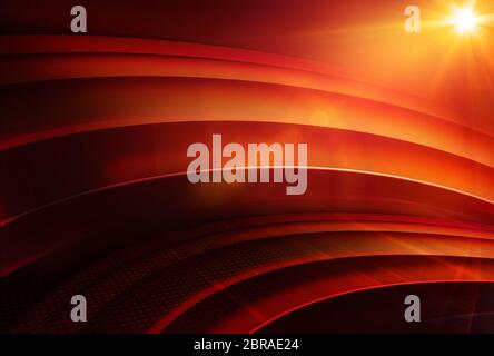 Astratto spazio vuoto 3d studio, notizie globali studio sfondo tema rosso, rappresentazione 3d Illustrazione rendering Foto Stock