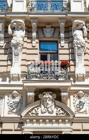 Jugend, edificio in stile Art Noveau in Elizabetes iela 33, riga, Lettonia Foto Stock