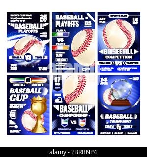 Giochi di baseball volantini Posters Set Vector Illustrazione Vettoriale