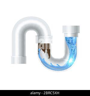 Ostruzione nel vettore di pulizia del tubo di canalizzazione dell'acqua Illustrazione Vettoriale