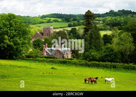 Escursioni nella campagna della Golden Valley di Herefordshire intorno a Abbey Dore West midlands dell'Inghilterra Foto Stock