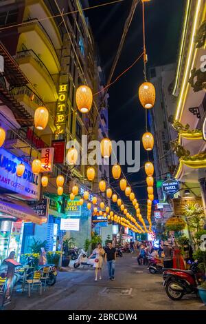 Chua An Lac, pub Street, Pham Ngu Lao, ho Chi Minh City, Vietnam, Asia Foto Stock