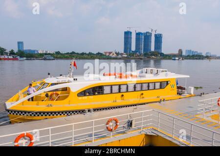 Bus acquatico Saigon, terminal di Bach Dang, ho Chi Minh City, Vietnam, Asia Foto Stock