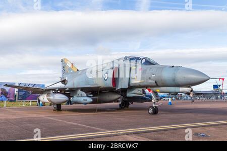 Panorama multi immagine di un Phantom F-4E dell'aeronautica ellenica a Fairford in Inghilterra nel luglio 2017. Foto Stock