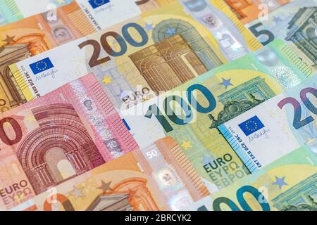 Banconote in euro varie, formatfuellemd, Germania Foto Stock