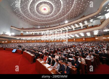 Pechino, Cina. 21 Maggio 2020. La terza sessione del 13° Comitato Nazionale della Conferenza politica consultiva del popolo cinese (CPPCC) si apre alla Grande Sala del Popolo di Pechino, capitale della Cina, il 21 maggio 2020. Credit: Pang Xinglei/Xinhua/Alamy Live News Foto Stock