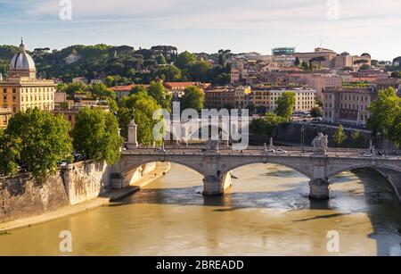 Vista di Roma da Castel Sant`Angelo Foto Stock