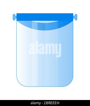 Icona di schermo medico facciale o vettore maschera. Attrezzature di protezione contro il coronavirus, l'influenza, il freddo. Prevenzione dei virus per i lavoratori in prima linea Illustrazione Vettoriale