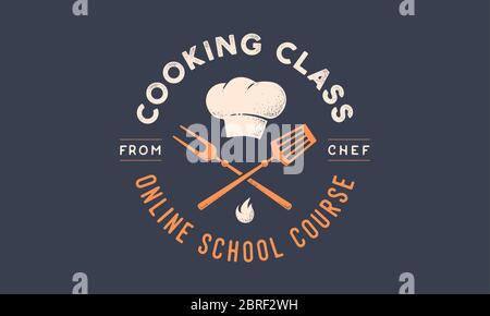 Logo Food. Logo per la lezione di cucina Illustrazione Vettoriale